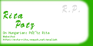 rita potz business card